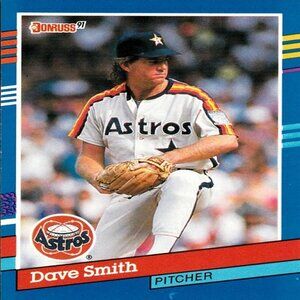 Dave Smith (Astros) Vintage Donruss '91 Blue Border MLB Card - Card Number 212